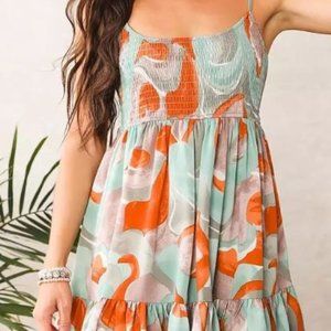 Willow & Root Buckle Ruffled Mini Dress X Large